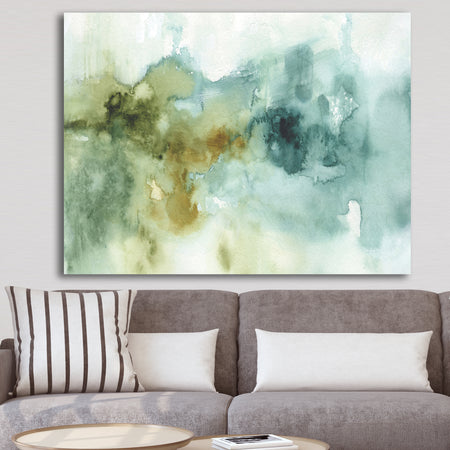 Abstract Watercolor Green House - Modern & Contemporary Canvas Art