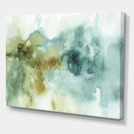Abstract Watercolor Green House - Modern & Contemporary Canvas Art
