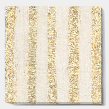 Gold Glam Stipes Pattern - Modern Glam Premium Canvas Wall Art