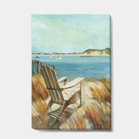 Coastal Chair Relax Beach - Nautical & Coastal Premium Canvas Wall Art