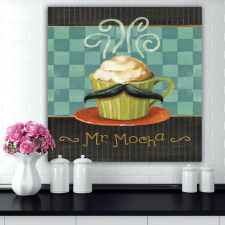 Kitchen Cafe Moustache II - Kitchen Canvas Artwork