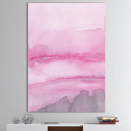 Pink Abstract Watercolor - Shabby Chic Canvas Artwork