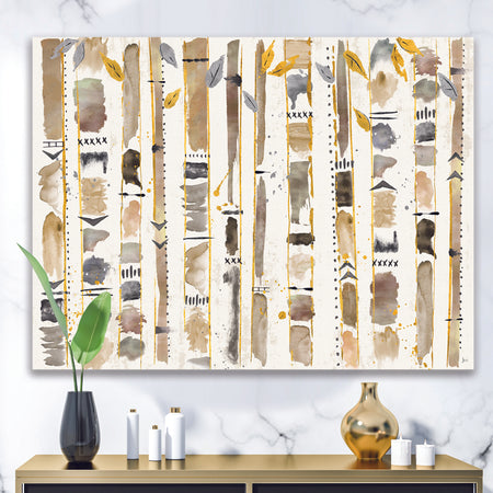 Abstract Gold Birch Trees I - Modern & Transitional Canvas Art