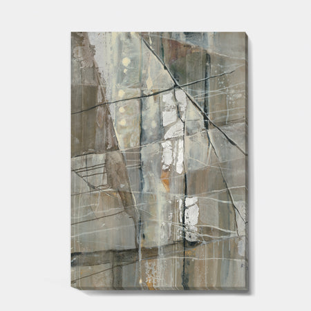 Silver and Beige Abstract Waterpainting - Contemporary Canvas Art