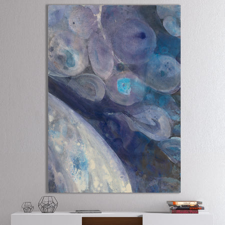 Into the Indigo Stream I - Abstract Gallery-wrapped Canvas