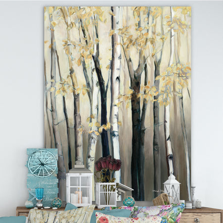 Golden Birch Forest III - Farmhouse Canvas Art