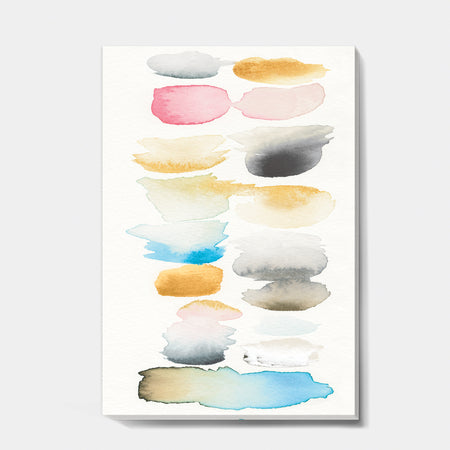Watercolor Geometric Swatch Element II - Mid-Century Modern Premium Canvas Wall Art