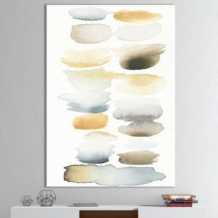 Watercolor Geometric Swatch Element V - Mid-Century Modern Transitional Gallery-wrapped Canvas