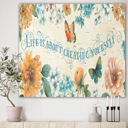 Butterfly Bloom lovely Quote - Farmhouse Premium Canvas Wall Art