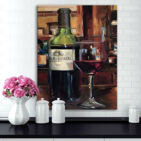 A Reflection of Wine Bottle I - Food and Beverage Premium Canvas Wall Art