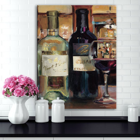 A Reflection of Wine Bottle II - Food and Beverage Gallery-wrapped Canvas