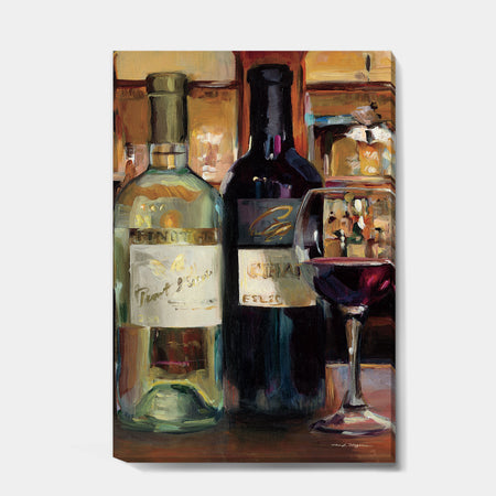 A Reflection of Wine Bottle II - Food and Beverage Gallery-wrapped Canvas