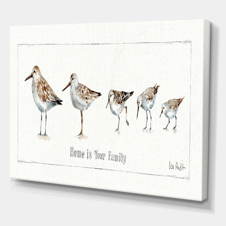 Pebbles and Sandpipers Family - Traditional Canvas Artwork