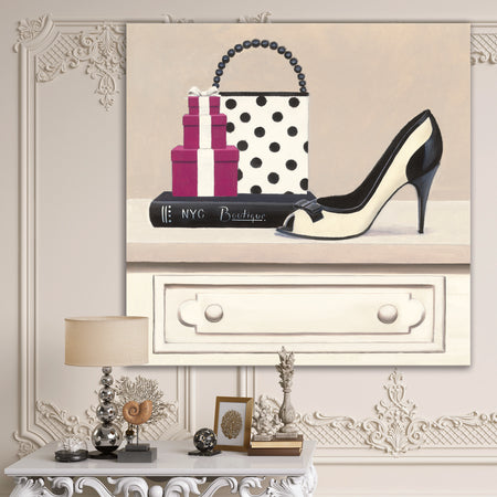Fashion Stiletto and Glamorous Polka Purse - Fashion Gallery-wrapped Canvas