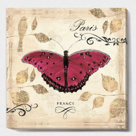Red Farmhouse Butterfly - Farmhouse Premium Canvas Wall Art