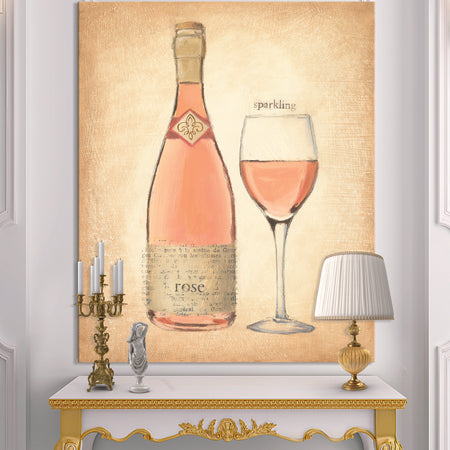 Glam Sparkling Rose Wine - Glam Premium Canvas Wall Art