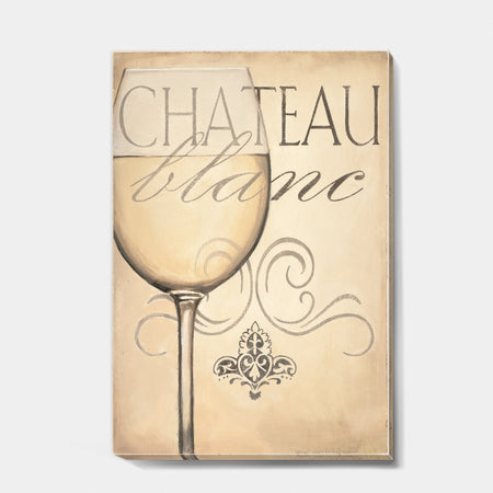 French Chateau White Wine II - Food and Beverage Premium Canvas Wall Art