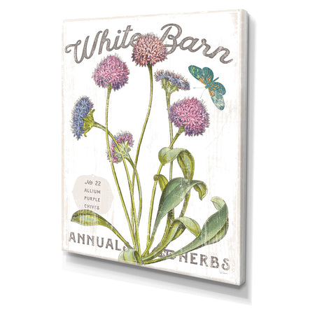 White Barn Flowers VI - Cottage Canvas Wall Art