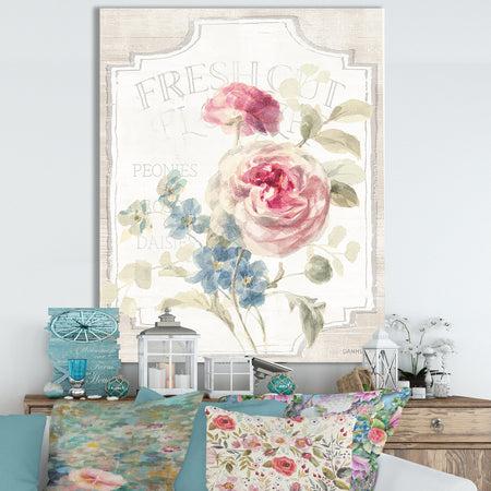 RW Cottage Garden II on wood - Cottage Canvas Wall Art
