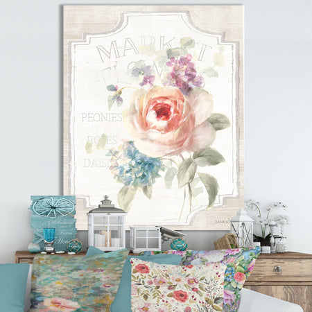 RW Cottage Garden III on wood - Cottage Canvas Wall Art