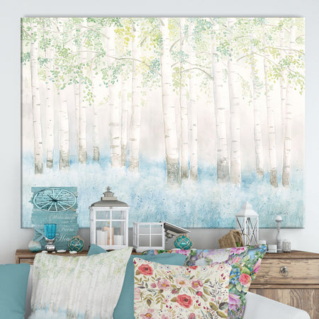 RW Soft Birches - Cottage Canvas Wall Art