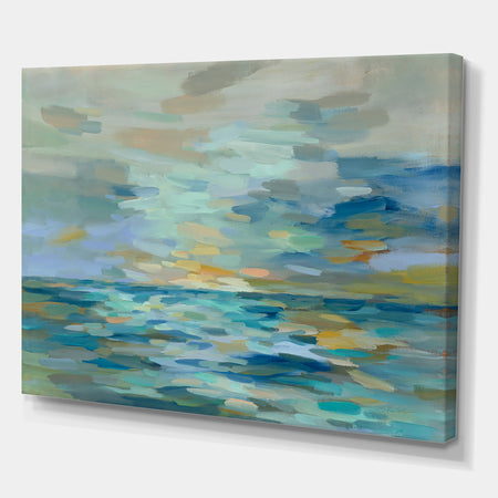 Porch Den 'Pastel Blue Sea - Cottage Canvas Wall Art