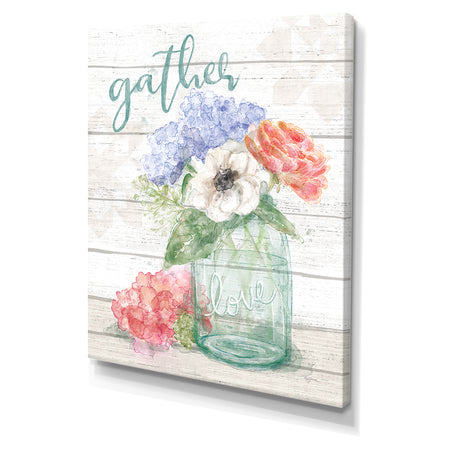 WA Pastel Flower Market III - Cottage Canvas Wall Art