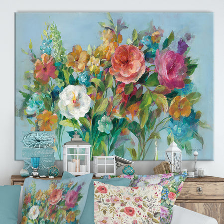 Country Florals - Cottage Canvas Wall Art