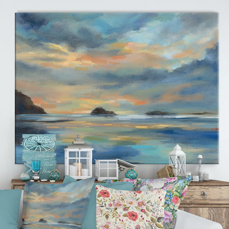 Pacific Sunset - Cottage Canvas Wall Art