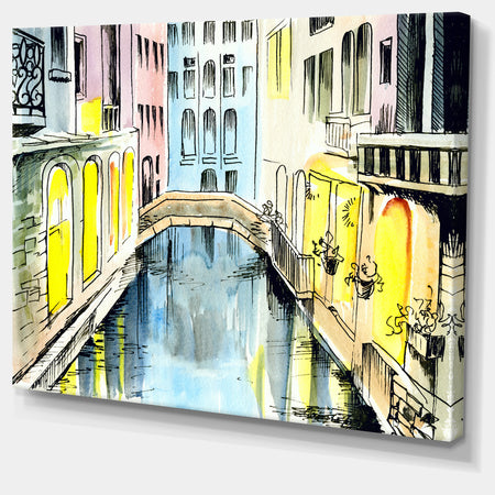 Canal in Venice - Cityscape Canvas Artwork