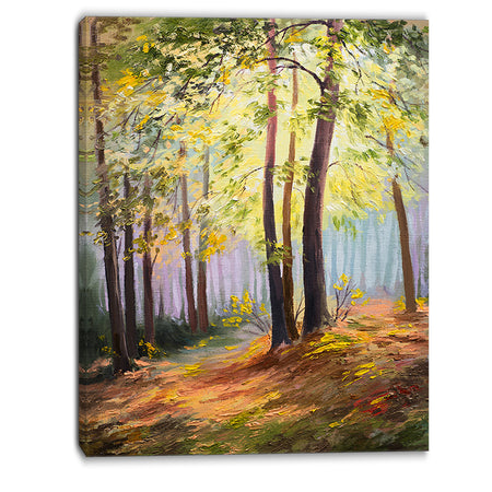Spring Forest with Sunlight - Landscape Canvas Art Print