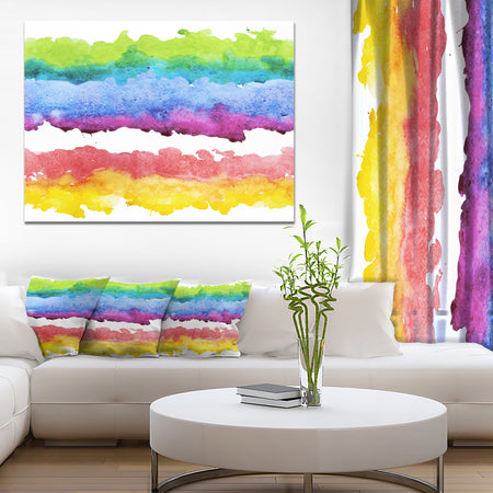 Colorful Stripes in Vector Pattern - Abstract Canvas Print