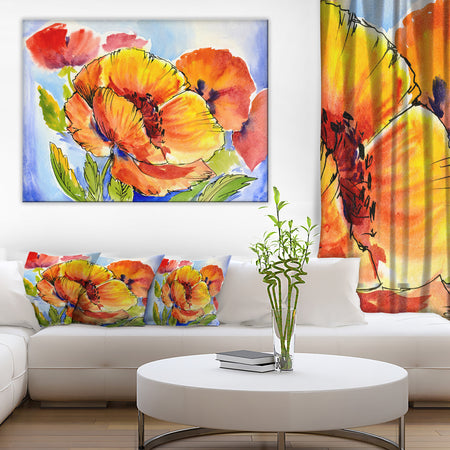 Bouquet of Full Blown Poppies - Floral Canvas Art Print