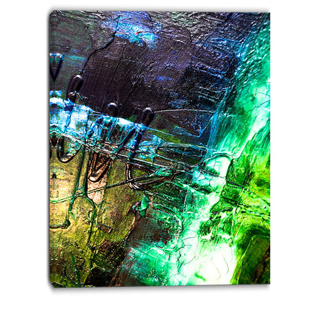 Green, Blue Abstract Structure - Abstract Canvas Print