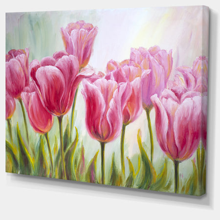 Tulips in a Row - Floral Canvas Artwork