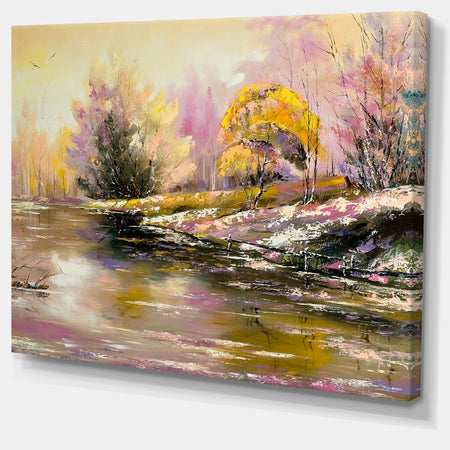 River's Farwell to Autumn - Landscape Canvas Art Print