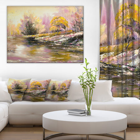 River's Farwell to Autumn - Landscape Canvas Art Print