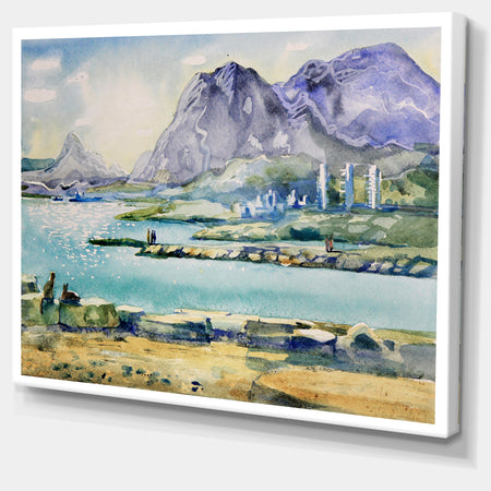 Watercolor Blue Hills - Landscape Canvas Art Print