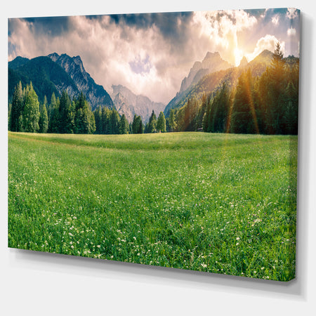 Triglav Mountain Panorama - Landscape Photo Canvas Print