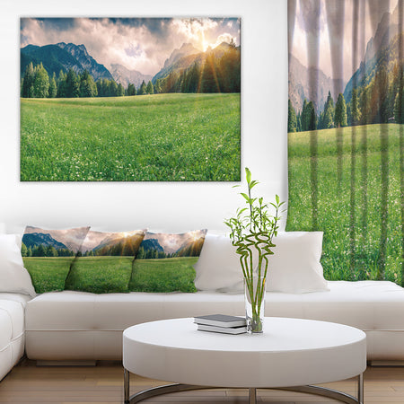 Triglav Mountain Panorama - Landscape Photo Canvas Print