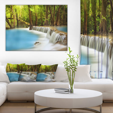 Huai Mae Kamin Waterfall Photography Canvas Art Print