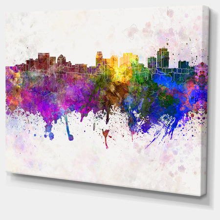 Salt Lake City Skyline - Cityscape Canvas Artwork Print