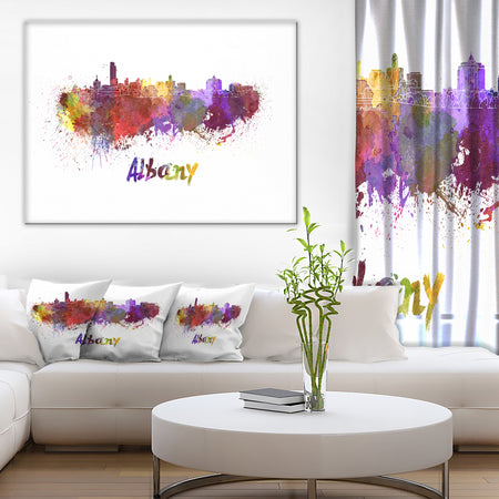 Albany Skyline - Cityscape Canvas Artwork Print