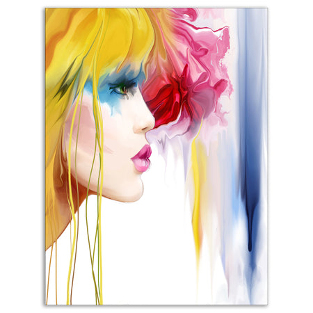 Girl with Colorful Hair - Portrait Contemporary Artwork