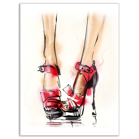 High Heel Fashion Shoes - Digital Canvas Art Print