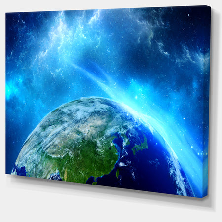 Planet Earth in Universe Contemporary Canvas Art Print