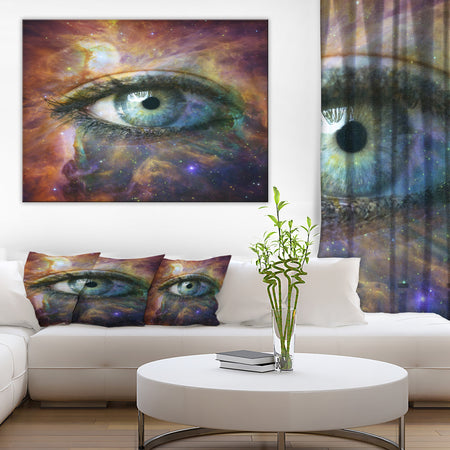 Human Eye Looking in Universe - Contemporary Canvas Art Print