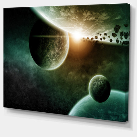 Space Planet Illustration Contemporary Canvas Art Print