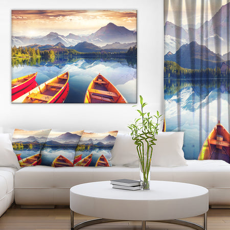 Boats Heading to Lake - Landscape Canvas Art Print