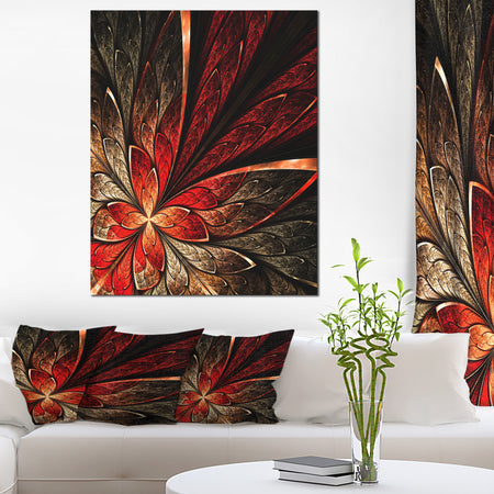 Fractal Flower in Yellow and Red - Floral Canvas Print